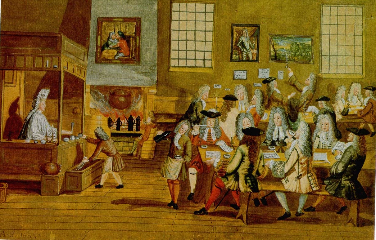 Interior of a London Coffee-house, 17th century
